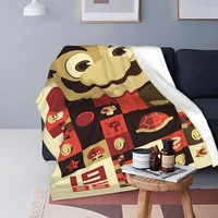 super mario poster blanket flannel print anime cartoon multifunction warm throw blanket for sofa car bedding throws