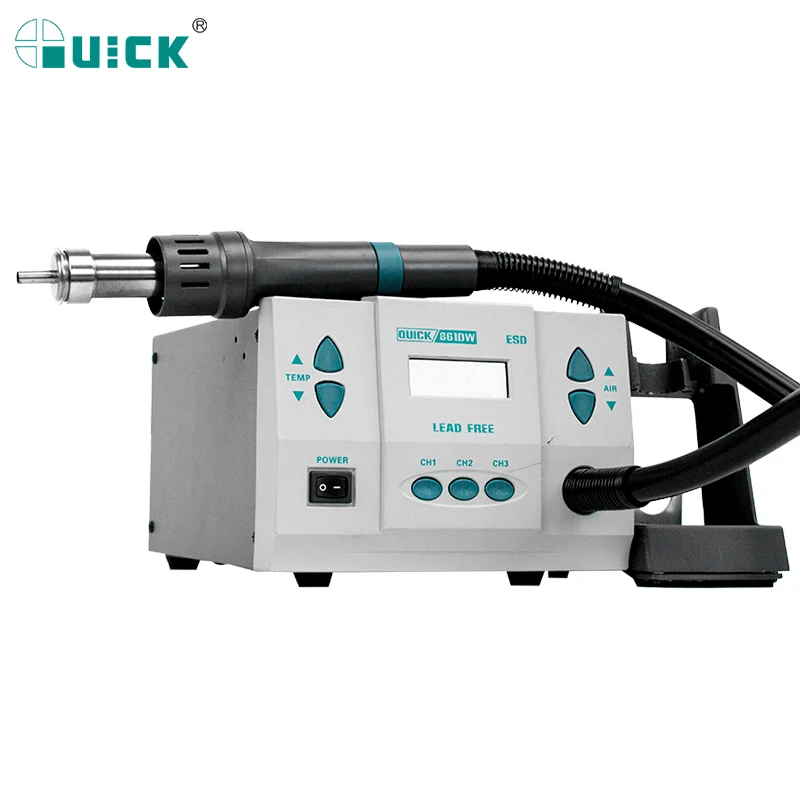 Паяльная станция QUICK 861DW 1000 Вт оригинальная паяльная с тепловой пушкой и насадкой