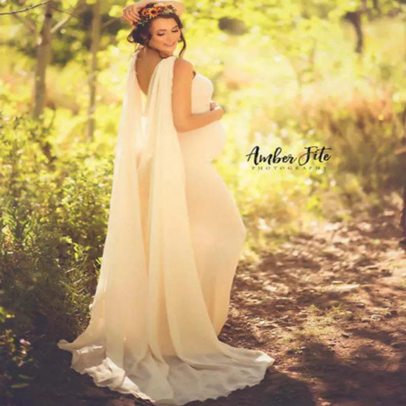 Элегантное шифоновое длинное платье для беременных женщин платья