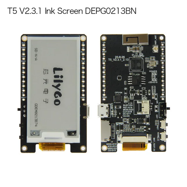 LILYGO®TTGO T5 V2.3.1 _ 2 13 дюймовый экран электронной бумаги новый чип драйвера|Печатные