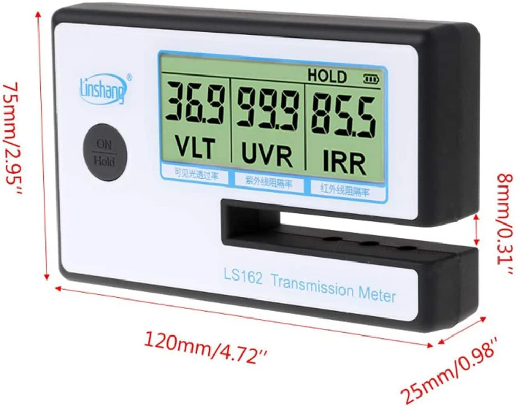 Тестер окон с оттенком солнечной пленки измеритель передачи Тонирующий VLT UV IR