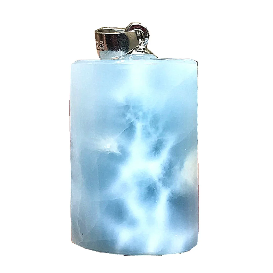 Подвеска из серебра 925 пробы с натуральным синим камнем 19x12x8 мм|Подвески| |