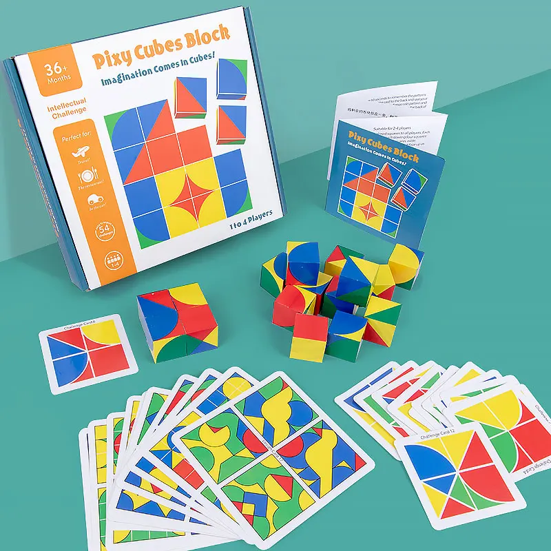 

Montessori Wooden Children'S Educational Toys Cubes Blocks Space Thinking Intelligence Training For Kids Baby