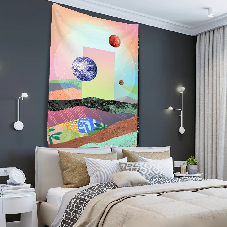 Научной фантастики гобелен для домашнего декора психоделические со сценой в