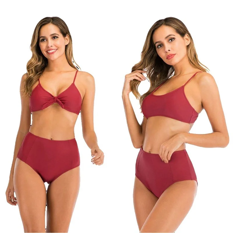 

2021 swimsuit sexy high waist hot spring swimsuit Double Wear split Bikini Swimsuit