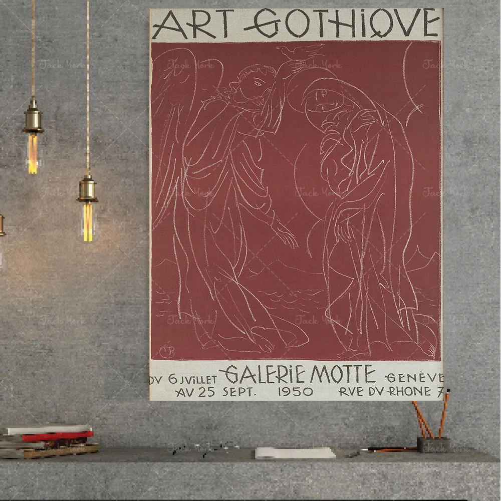 Постер художественной выставки в готическом стиле галереи современном