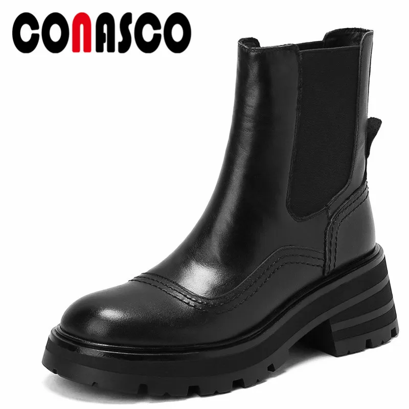 

Ботильоны женские осенне-зимние из натуральной кожи на высоком каблуке