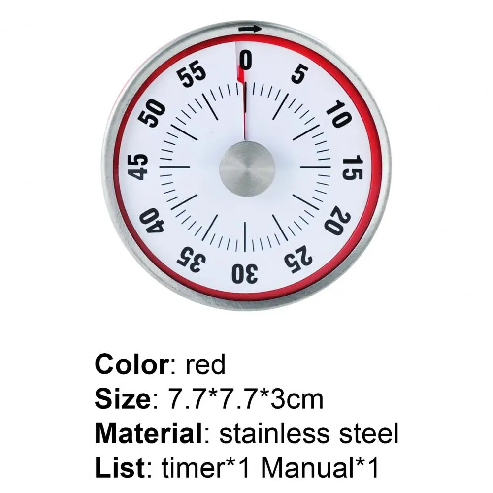 

Alarm Timer Large Dial Design Precise Timing Stainless Steel Magnet Cooking Timer for Home