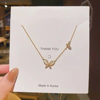 titanium steel butterfly fritillary necklace womens clavicle chain ins simple temperamental cold style