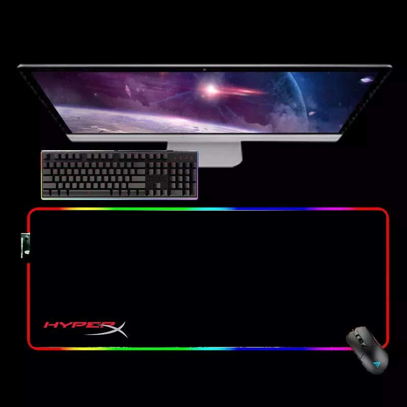 

HyperX Rgb Mousepad Xxl Backlit Mat Pc Gamer Anime Mouse Pad Gamer Gaming Accessories Diy Mause Ped Computer Desk Mice Keyboards