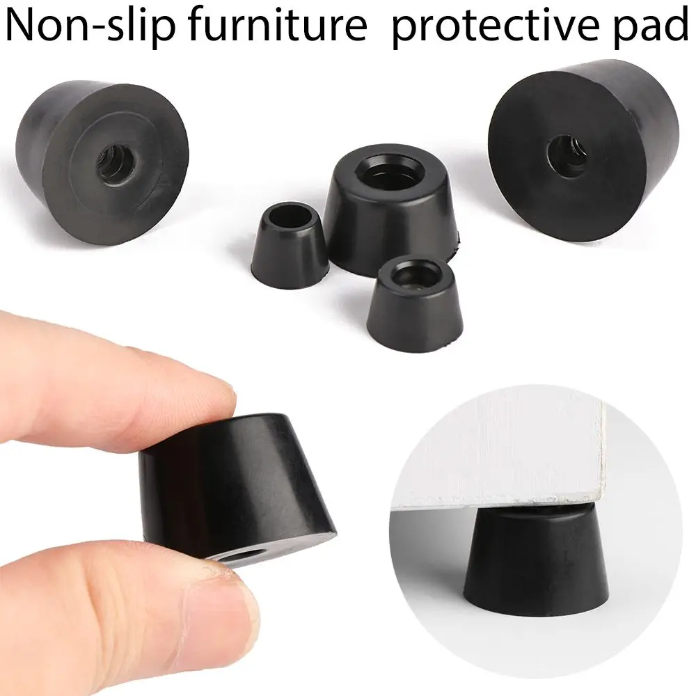 10 pcs Instrument  Accessories Cushion Furniture Parts Black Tapered Rubber Foot Mat Furniture Slip Feet Protective Pad