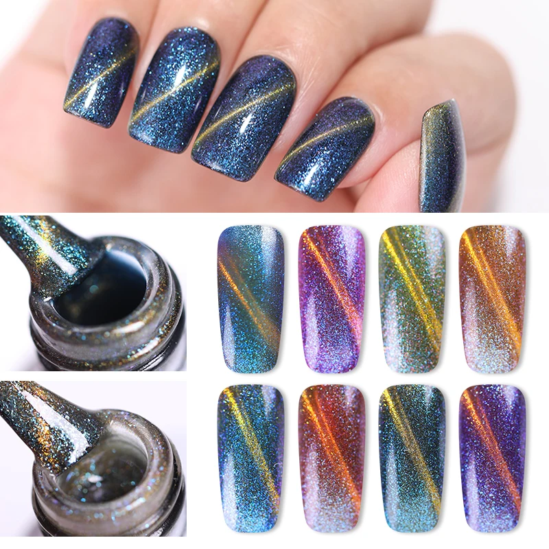 MD MAD DOLL Хамелеон Гель лак для ногтей с эффектом кошачий глаз двойная линия