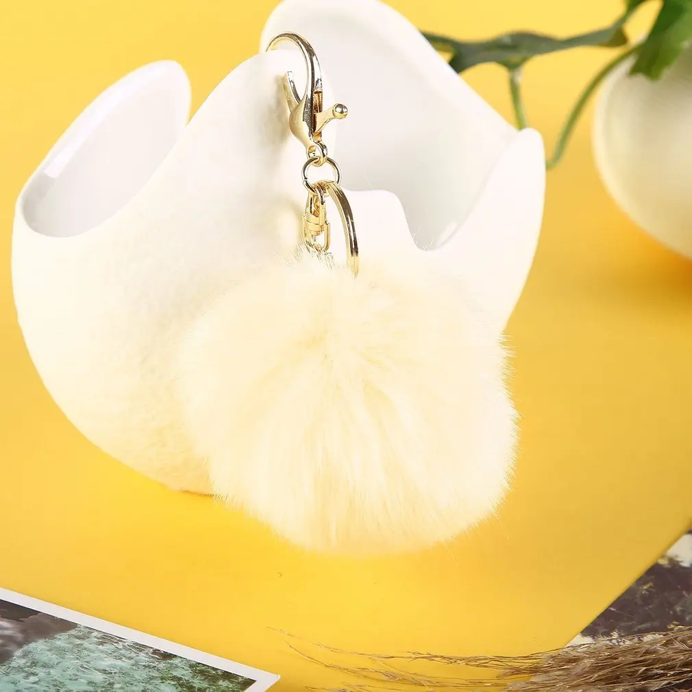 Искусственный брелок с кроличьим мехом для автомобиля плюшевая подвеска