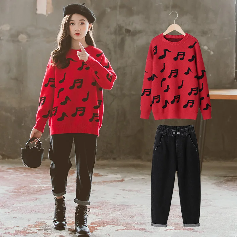 

2021 Spring Autumn Children Clothes Baby Girls Sweatshirts+ Pants Kids Teenagers Tracksuit Sport Suits Outwear High Quality