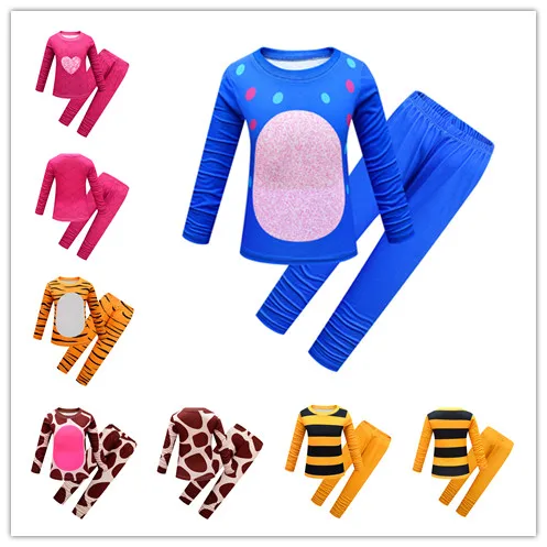 Футболка с длинным рукавом и штаны для игры на весну детские пижамы косплея