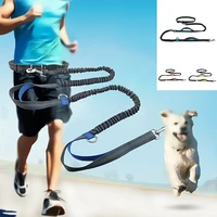 dog leash hands free leashes pets walking running waist belt reflective strip dual handles leash pet trainning rope dog products