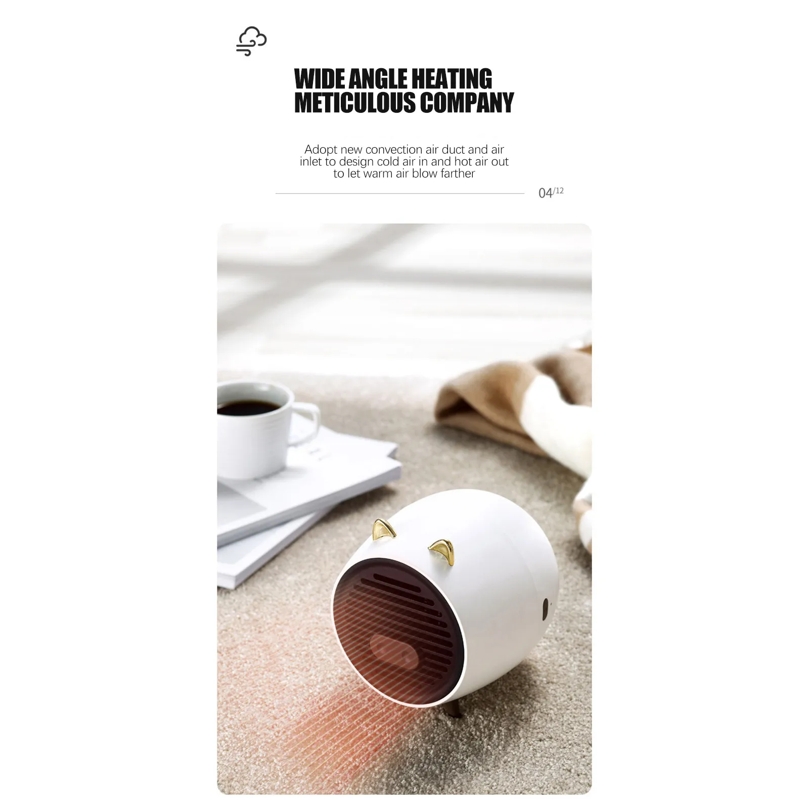 Компактный обогреватель помещений портативный зимний персональный