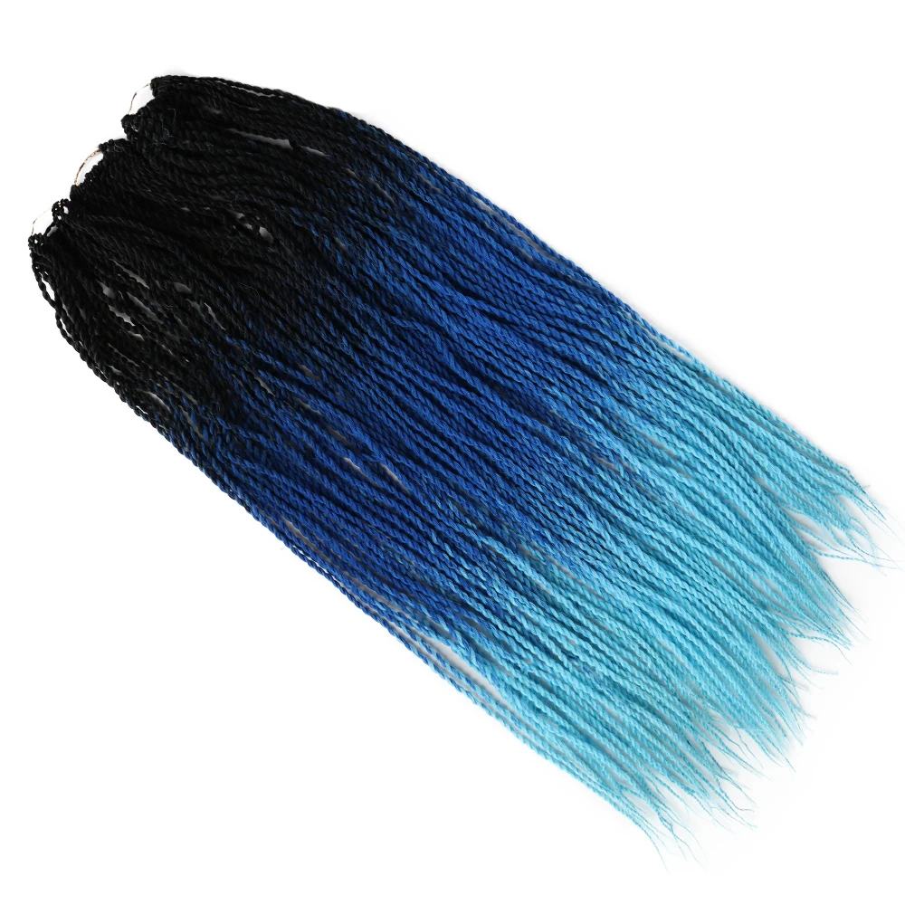 MODERN QUEEN Ombre Senegalese Twist Hair Crochet Braids 22 Inch 20 Roots/Pack Box Synthetic Braiding for Women |