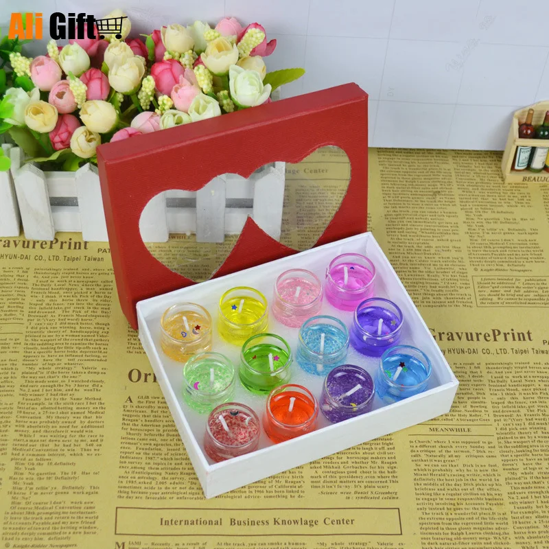 Модные романтические стеклянные желеобразные свечи для украшения свадьбы мини