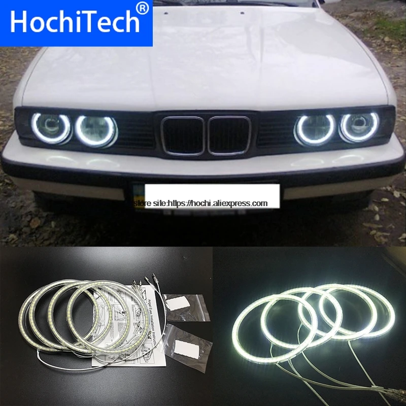 

HochiTech for BMW E30 E32 E34 1984-1990 Ultra bright SMD white LED angel eyes 2600LM 12V halo ring kit daytime running light DRL