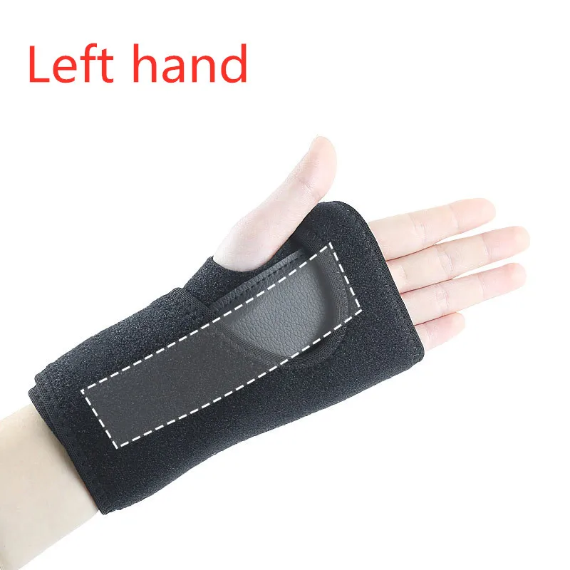 Left Hand Съемные наручные обертывания s регулируемый браслет стальной фиксатор поддержка артрит растяжение карпальный туннель шина обертывание протектор - Цвет: Left Hand