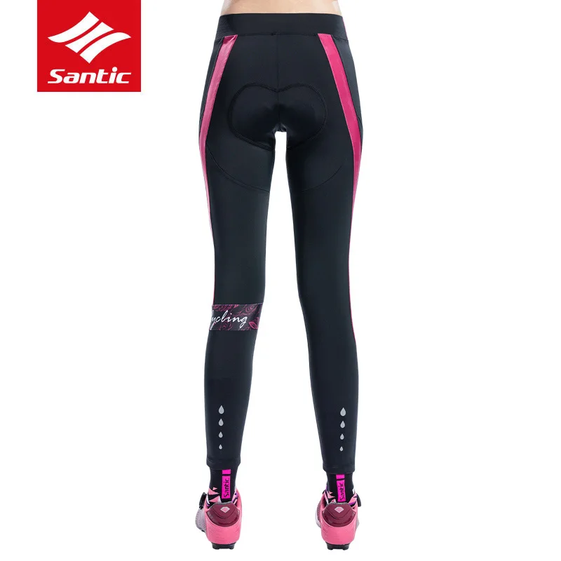 Santic длинные женские велосипедные штаны дышащие 4D мягкие Pro MTB дорожный велосипед