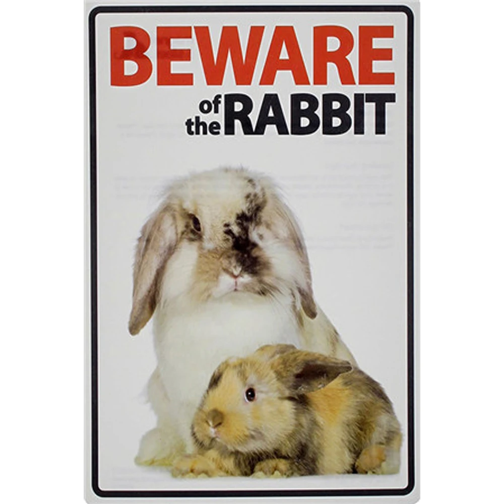 Металлическая пластина значок крокодила остерегайтесь кролика Оловянная