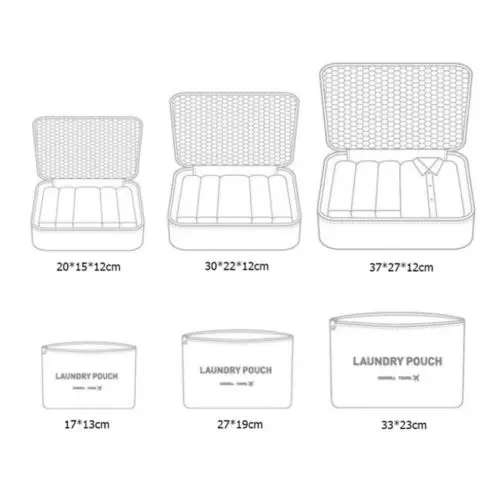 

DIHOPE 6PCS/Set Luggage Packing Organizer Set Travel Mesh Bag In Bag Luggage Packing Cosmetic Bag Organiser for Clothing