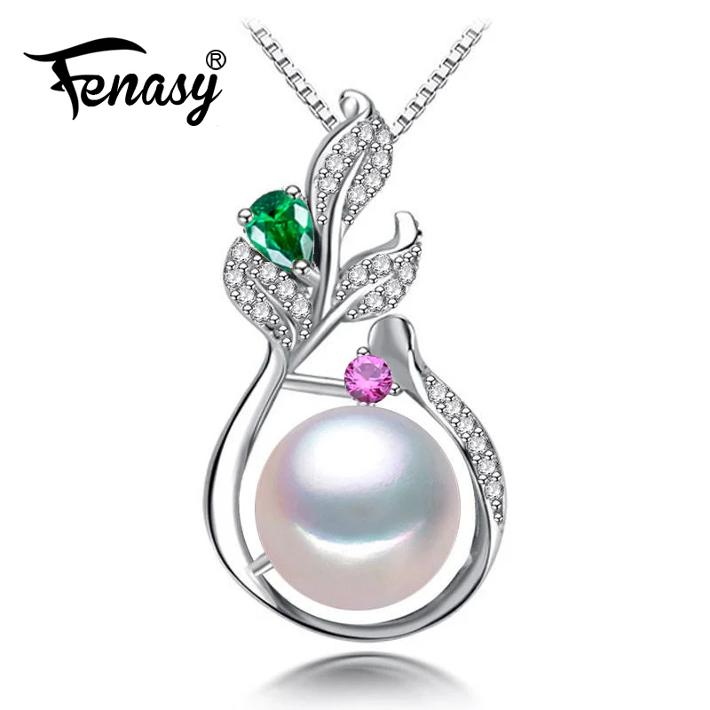 Женское ожерелье из серебра 925 пробы с натуральным пресноводным жемчугом |