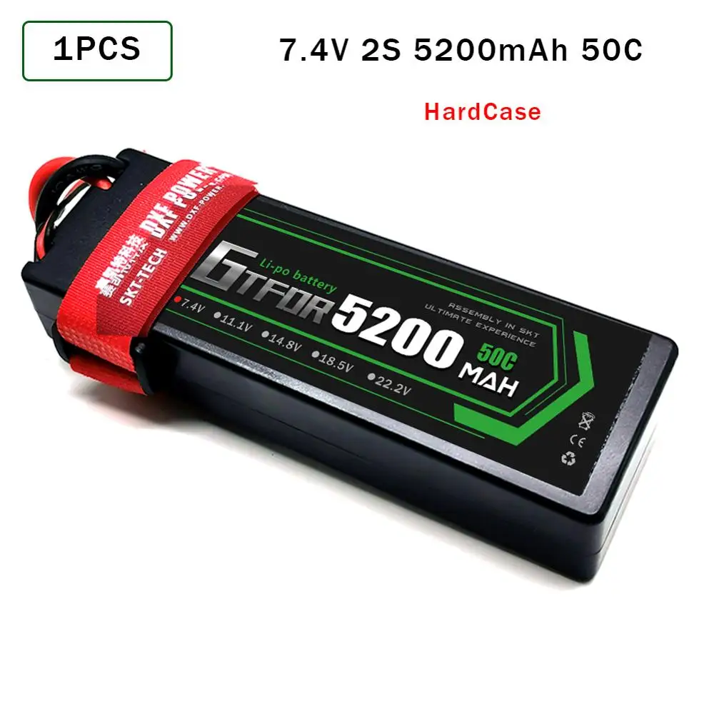 GTFDR RC автомобильный Lipo Аккумулятор 7 4 V 5200mah 50C жесткий чехол Bateria для багги Truggy Evader