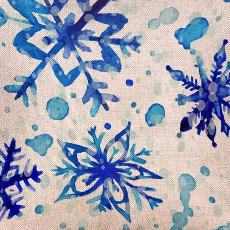 

Christmas Snowflake Let It Snow Cotton Linen Decorative Throw Pillow Case Cushion Cover Pillow Case Throw Pillow Cover