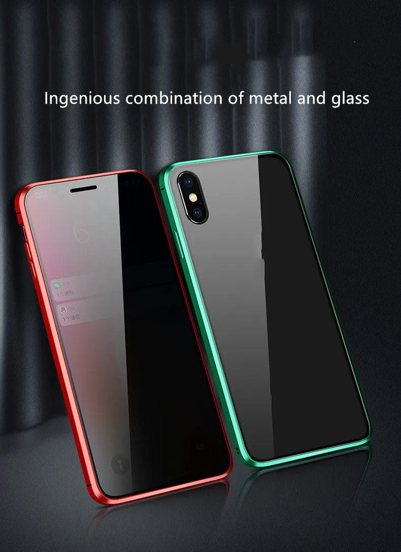 Huawei P20 anti-peep double-sided glass mobile phone shell all-inclusive metal frame magnetic case |