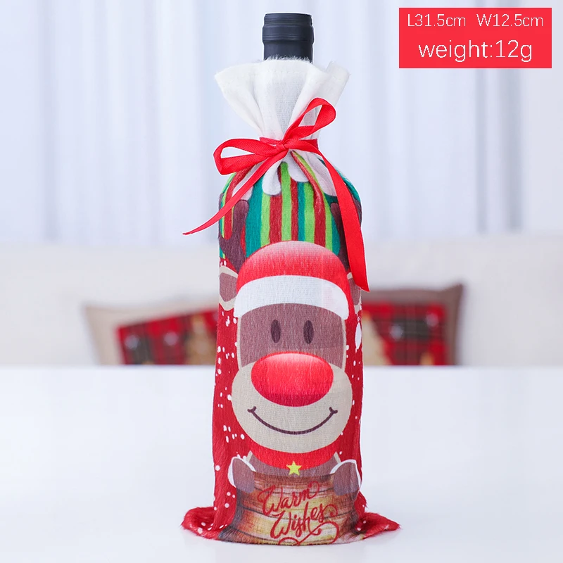 1 шт. чехол для бутылки сумки Рождественская упаковка на шнурке вина сумка