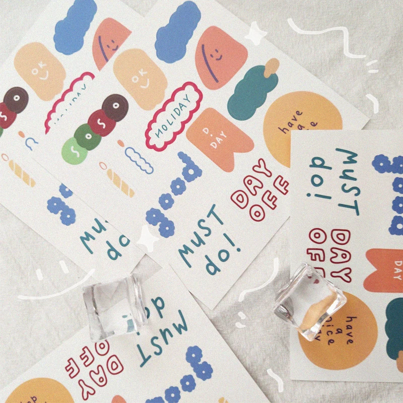 1 лист кавайные Мультяшные наклейки для рисования s Декор дневник в стиле