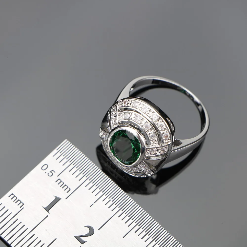 Женский ювелирный комплект из колье и серёг серебра 925 пробы|jewelry sets green|set greenjewelry |