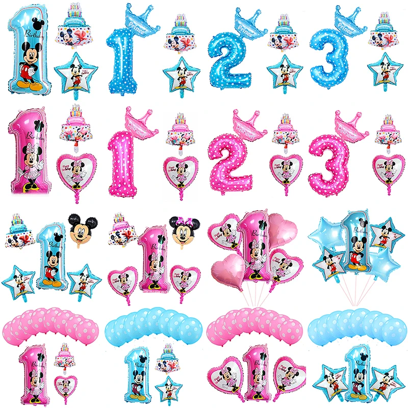 Микки и Минни Маус тема Фольга праздничные украшения из шаров в форме сердца