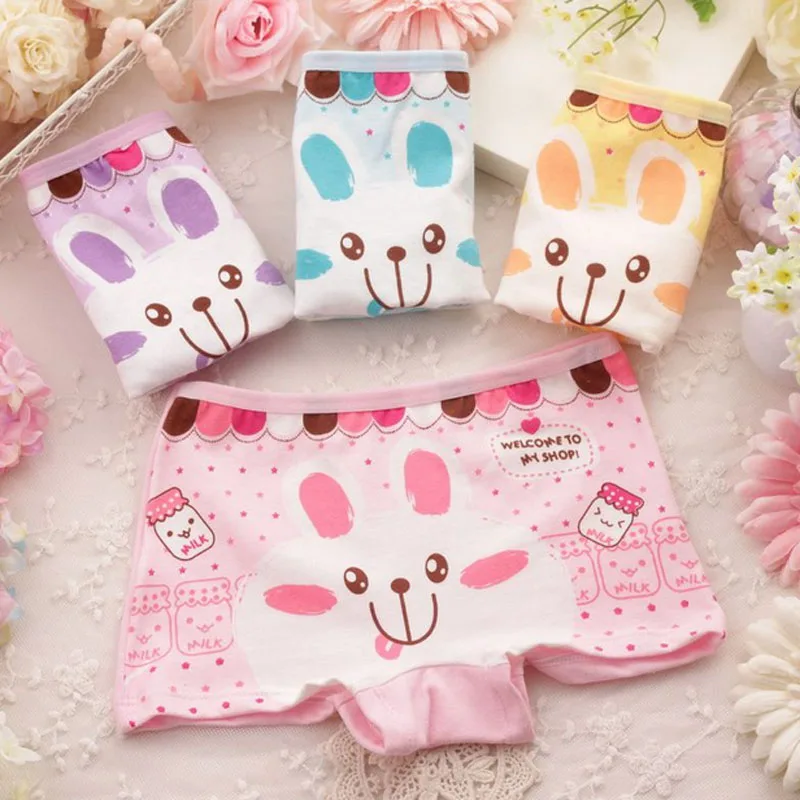 Симпатичные Детские хлопковые боксеры нижнее белье брюки для девочек детей 6