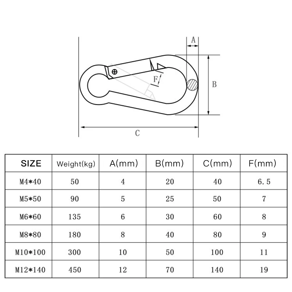 304 из нержавеющей стали альпинистская Пряжка мини серебро Весна Карабин брелок
