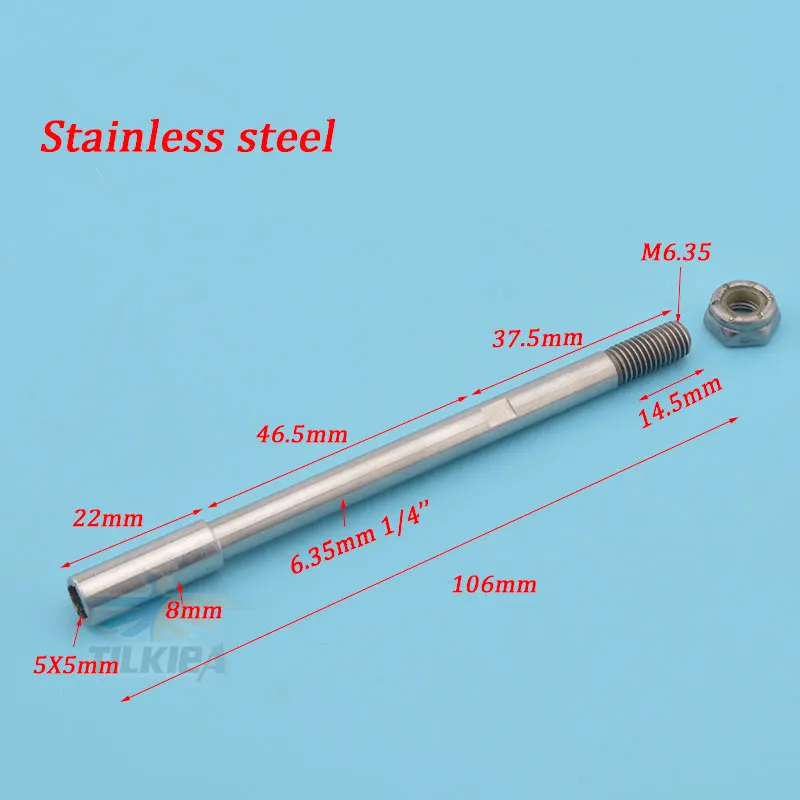 003 L106mm Rc лодка сталь/нержавеющая сталь 6,35 мм 1/4 ''/Высокоскоростная сталь 6,4 мм опорный вал для rc лодки гибкий вал кабель хорошее качество - Цвет: 003 L106mm