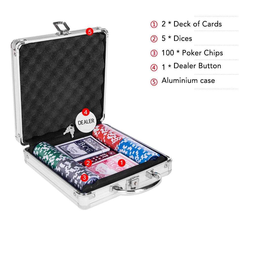 Фишки для покера комплект 100/200 шт. покер с Алюминий чехол Casino Chips в форме фишек