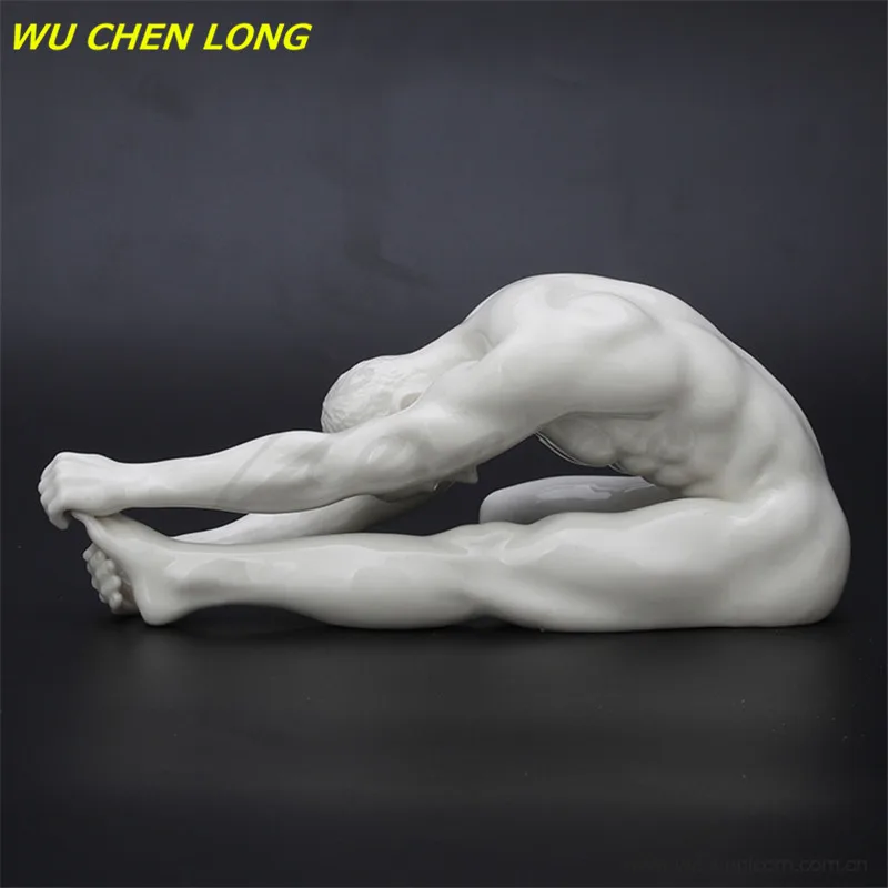

WU CHEN LONG Creative Abstract Body Art Sculpture Naked Male Ceramics Statue Nude Man Figurine Home Decor Britbday Gifts R5689