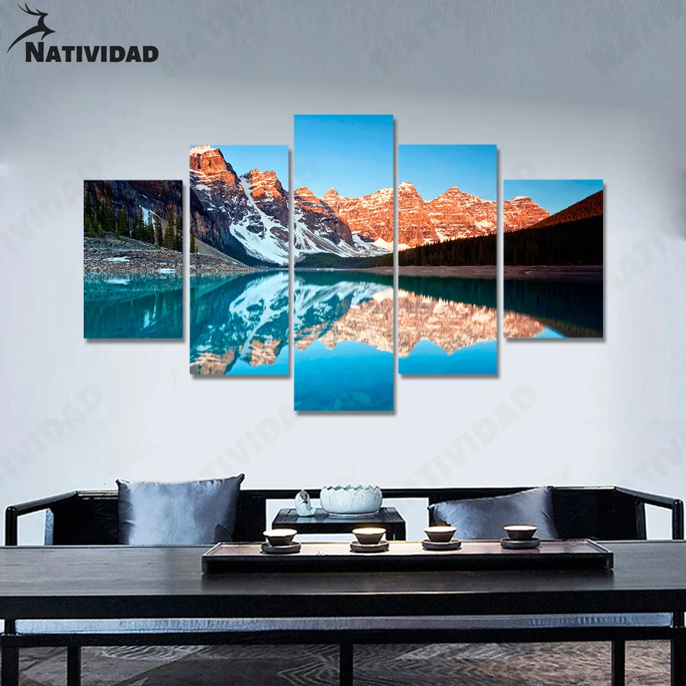 

Iceberg Sunrise Canvas Painting Natural Landscape Painting Picture Print Poster Living Room Bedroom Belief Home Decoration Art