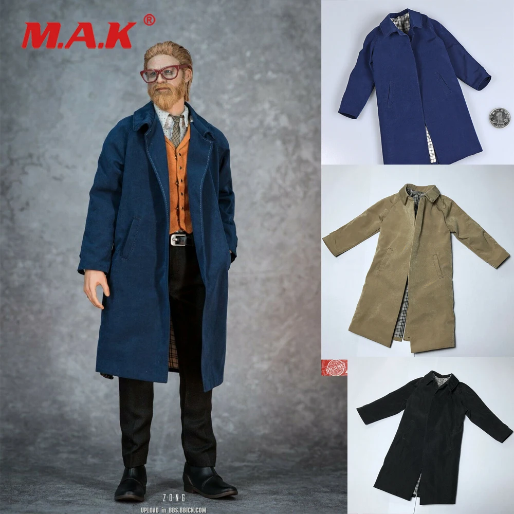 

1/6 Classic Detective Dust coat Black Coat Wind Suit Clothes For 12'' Inch Male Figure Dolls Toy In Stock