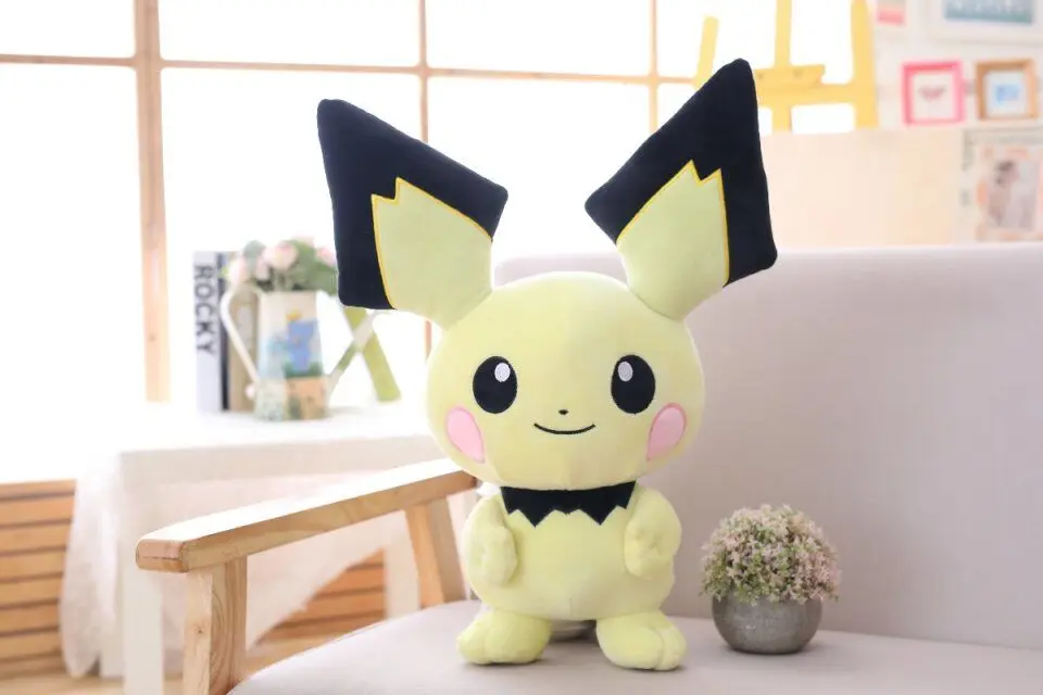 about 40cm pichu 30~ 60 см Пикачу Пичу чучела аниме игрушки Япония игры куклы игрушки для мальчика большой размер Пикачу плюшевые игрушки для детей - Цвет: about 40cm pichu