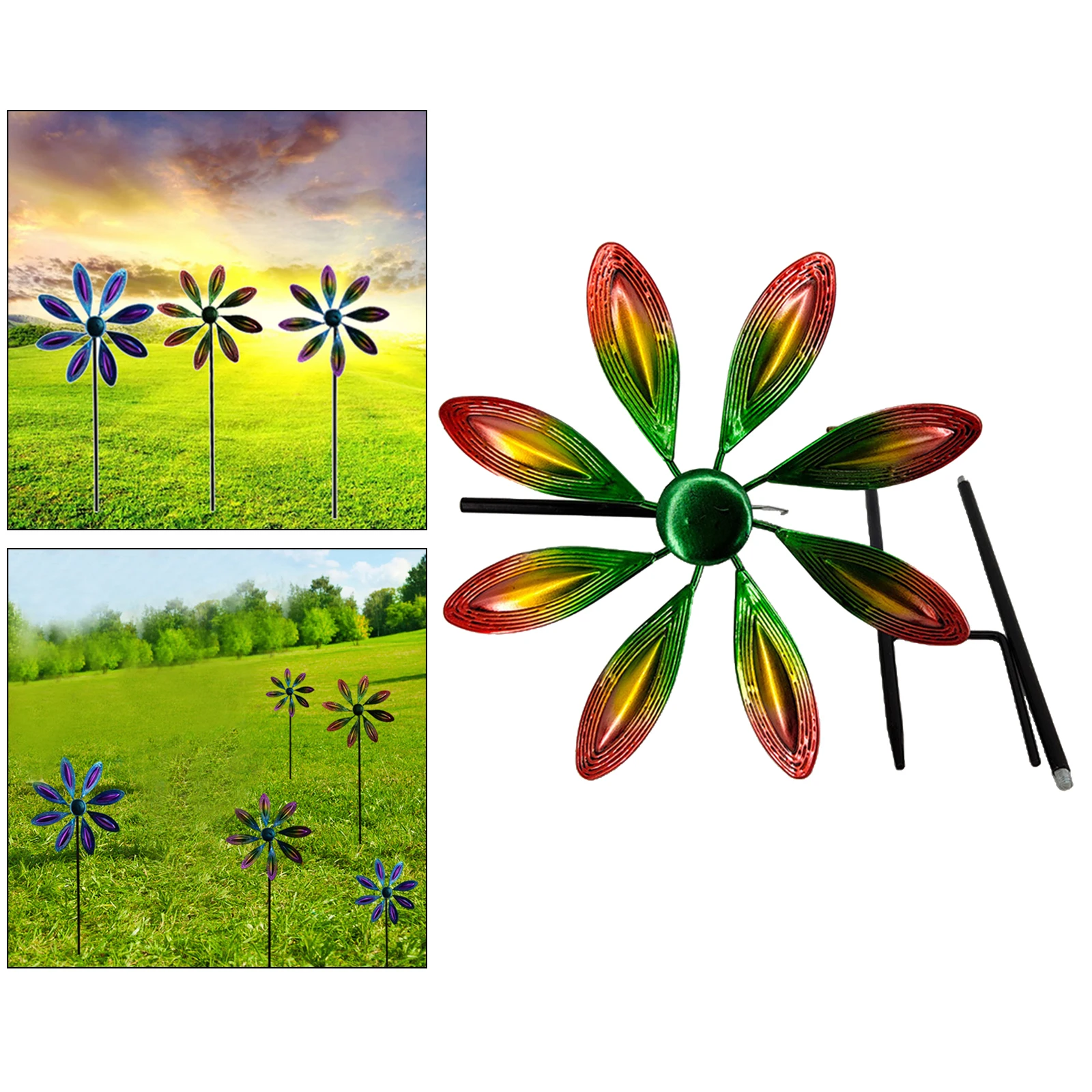 

Windmill Stake Metal Garden Yard Landscape Backyard Pathway Ornaments Craft