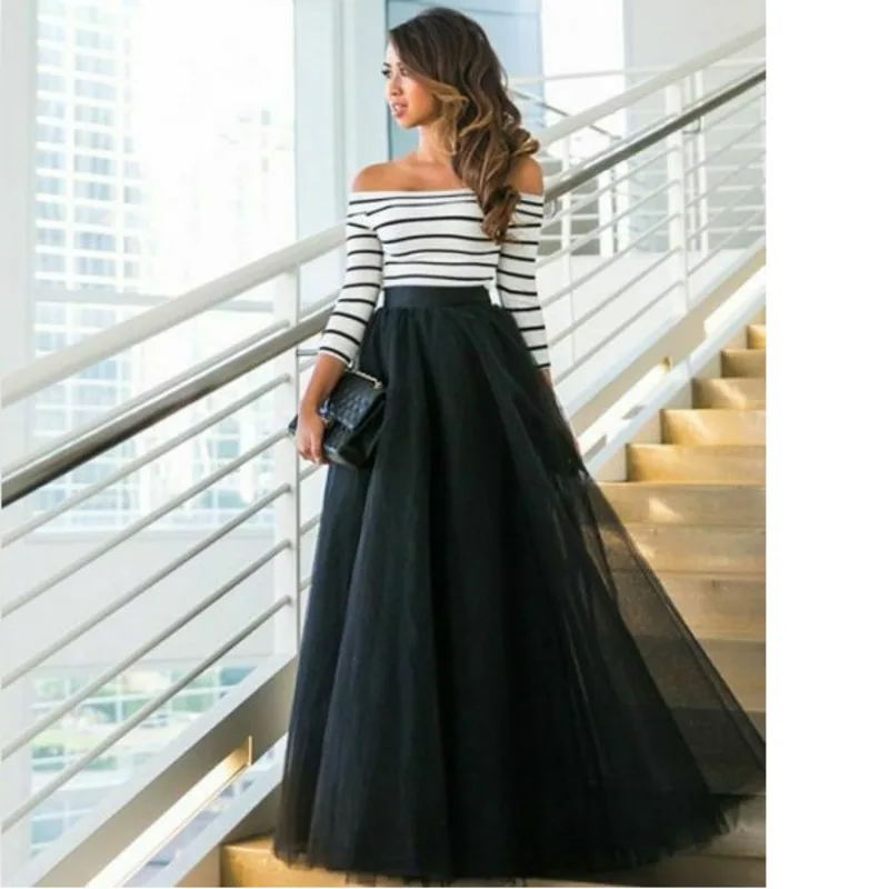 Женское винтажное платье в полоску Лоскутное Платье макси с вырезом лодочкой