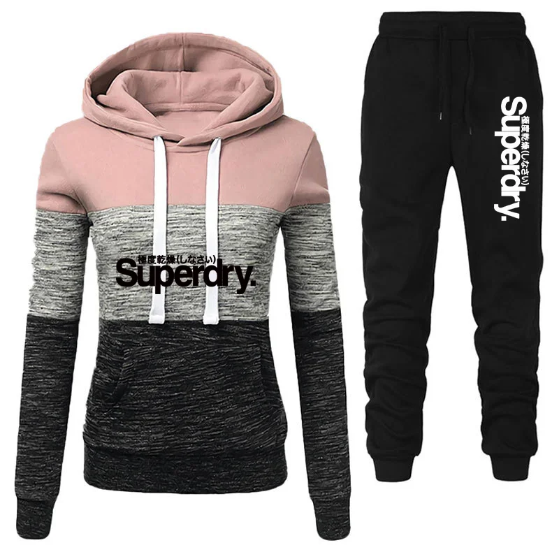 

Winter Tracksuit Women 2 Piece Set Print Hoodies+Pants Sportwear Women's Sports Suit Hooded Sweatshirt Set Female Winter Clothes