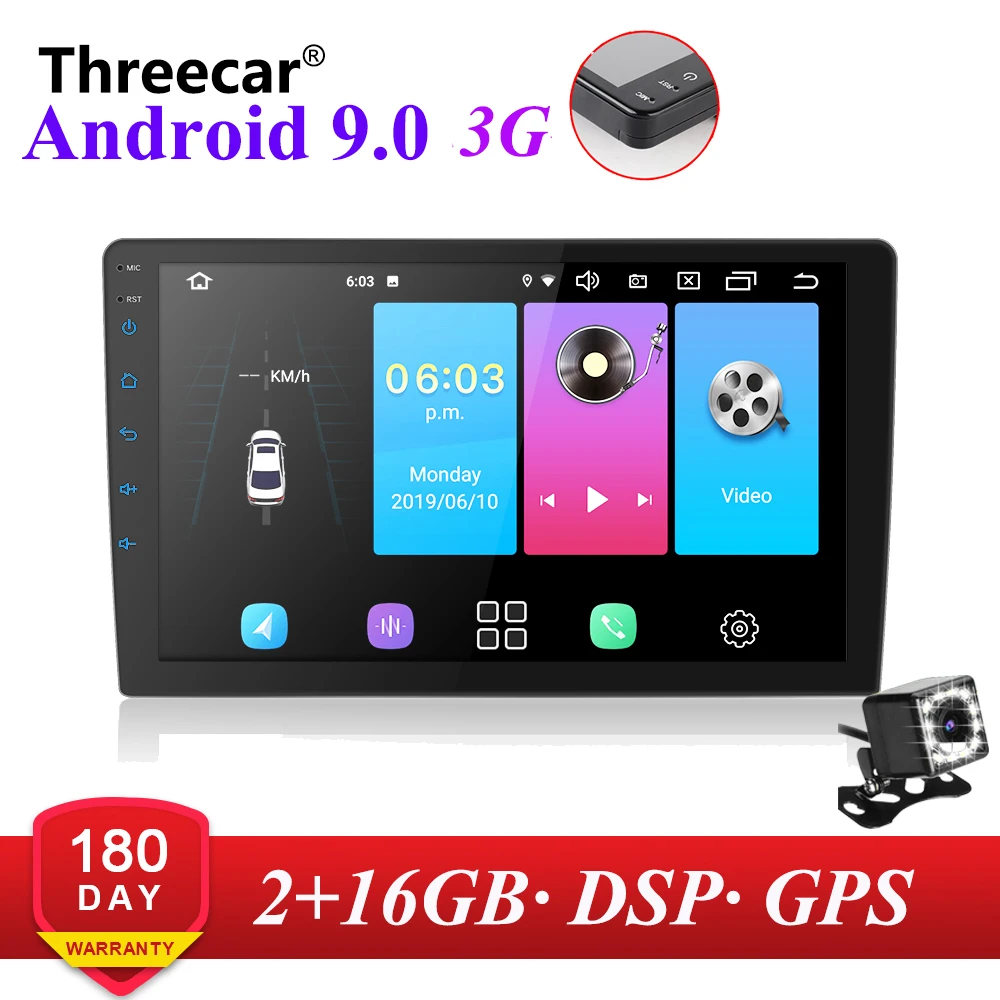 Ips DSP 2din Android 9 мультимедийный плеер универсальный gps Navi авторадио Wifi 3g стерео радио видео плеер для Verna PASSAT Nissian