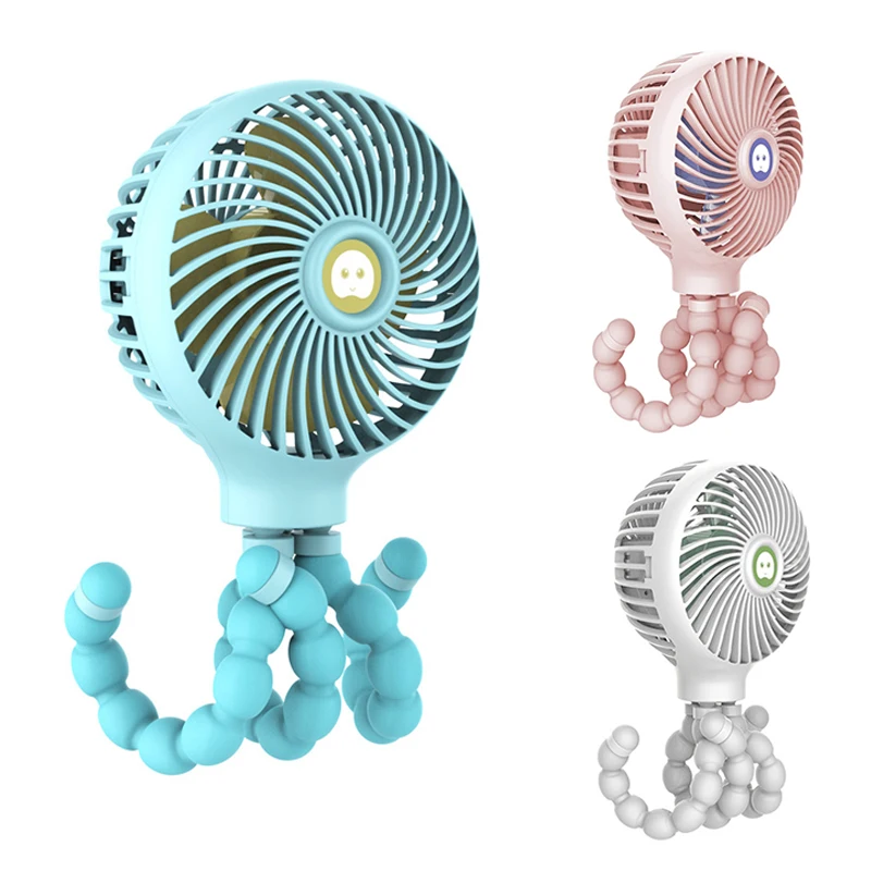 

Mini Handheld Stroller Fan,Personal Portable Clip-on Desk Fan with Flexible Tripod,Rechargeable Fan for Camping