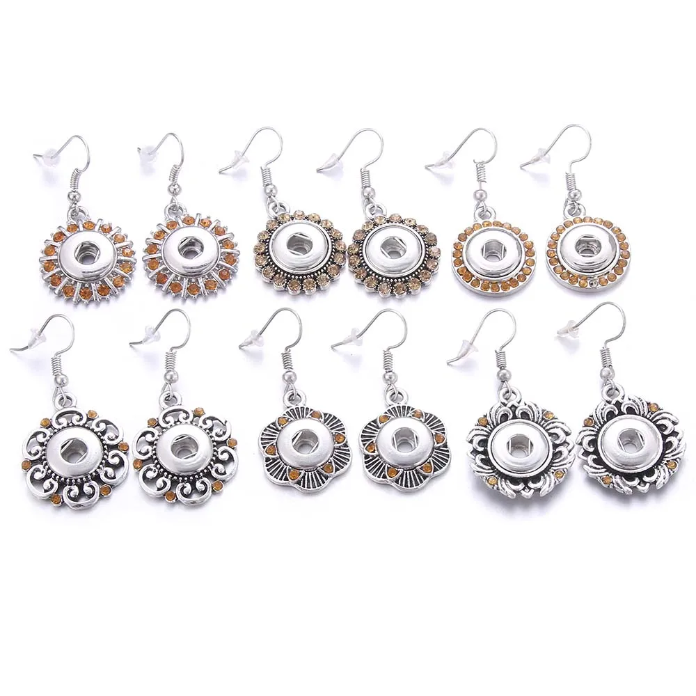 

Yellow Mix Snaps Earrings Wholesale 12MM Snap Button Earrings metal Buttons Earring mini charm eardrop Earring Snaps Jewelry
